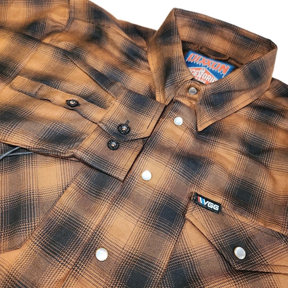 DIXXON Flannel Co Vice Grip Garage Shirt Mens Large Brown Plaid Flannel NEW